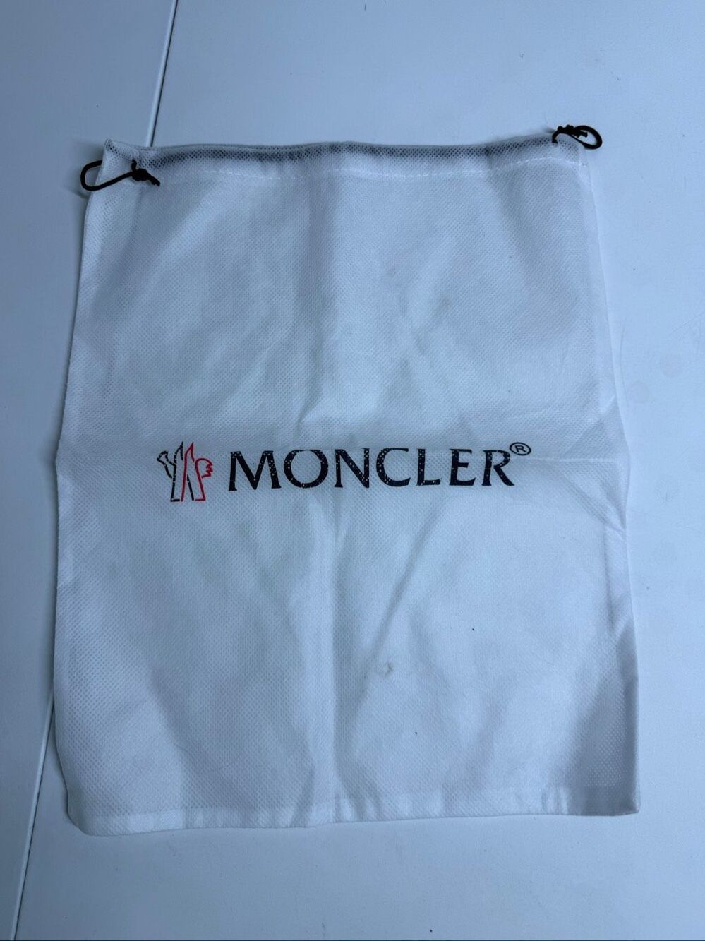 Moncler Dust Bag 11″ × 14″ White Logo Drawstring Storage Bag